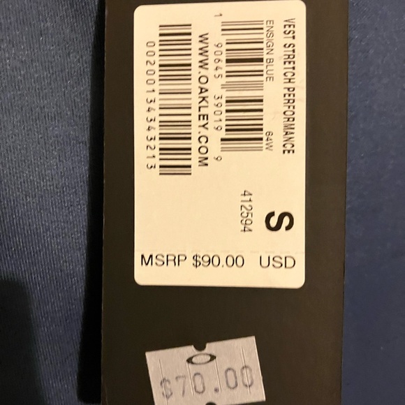 Oakley Dark Navy Small Vest 4 pockets 2 outside 2 inside - Picture 2 of 9